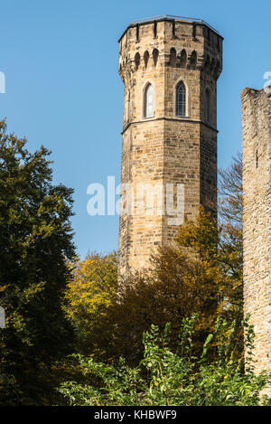 Vincketurm, Burgruine, Hohensyburg, Dortmund, Ruhrgebiet, Nordrhein-Westfalen, Deutschland Stockfoto