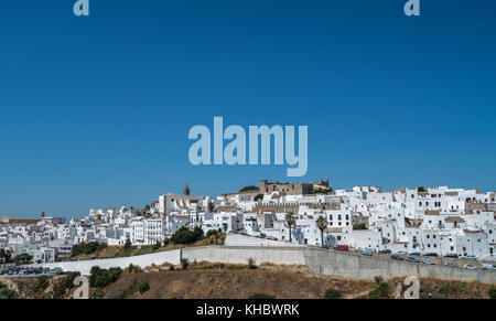 Panoramablick von Vejer de la Frontera, Andalusien, Spanien Stockfoto