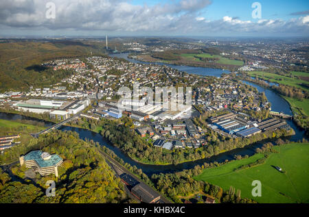 Blick auf Wetter an der Ruhr, Ruhrgebiet, Nordrhein - Westfalen, Deutschland Stockfoto