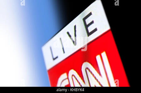 Chisinau, Moldawien - 17. Juni 2017. Foto des CNN-Logos auf einem fernsehbildschirm. Das Kabel-News-Netzwerk (CNN) ist ein einfaches amerikanisches Kabel- und Satellitenfernsehen Stockfoto