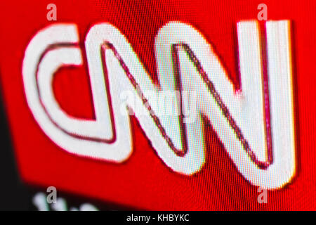 Chisinau, Moldawien - 17. Juni 2017. Foto des CNN-Logos auf einem fernsehbildschirm. Das Kabel-News-Netzwerk (CNN) ist ein einfaches amerikanisches Kabel- und Satellitenfernsehen Stockfoto