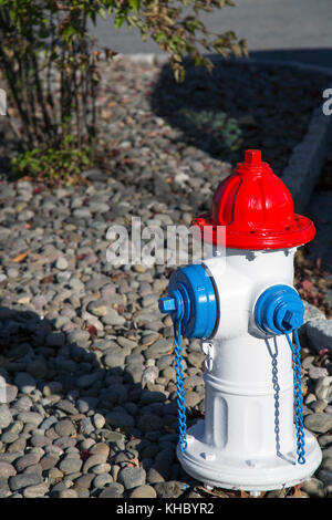 Bunte Hydranten in einen Parkplatz. Stockfoto