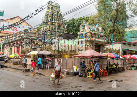 Hindutempel, Little India oder rangun, Yangon, Myanmar, Asien | hinduistischer Tempel, Little India oder Rangun, Yangon, Myanmar, Asien Stockfoto