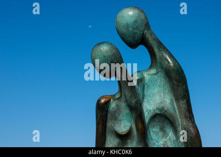 Mexiko, Jalisco, Puerto Vallarta. El Centro, Altstadt. Der Malecon, Uferpromenade, bekannt für seinen Blick auf die Banderas-Bucht und Bronzeplastiken. Stockfoto