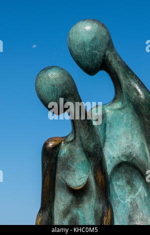 Mexiko, Jalisco, Puerto Vallarta. El Centro, Altstadt. Der Malecon, Uferpromenade, bekannt für seinen Blick auf die Banderas-Bucht und Bronzeplastiken. Stockfoto