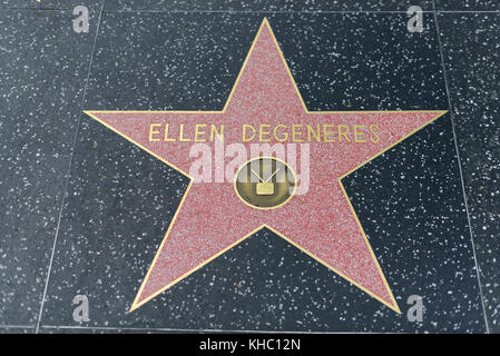 HOLLYWOOD, CA - DEZEMBER 06: Ellen Degeneres Star auf dem Hollywood Walk of Fame in Hollywood, Kalifornien am 6. Dezember 2016. Stockfoto