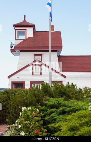 Fort Point Lighthouse in Liverpool Nova Scotia. Nova Scotia, Kanada. Stockfoto