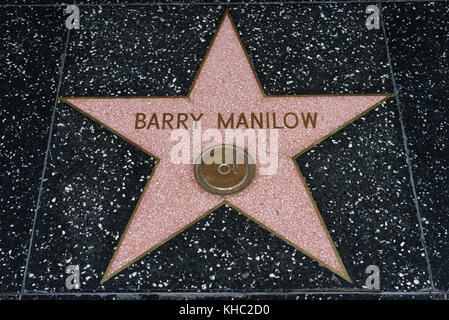 HOLLYWOOD, CA - DEZEMBER 06: Barry Manilow Star auf dem Hollywood Walk of Fame in Hollywood, Kalifornien am 6. Dezember 2016. Stockfoto