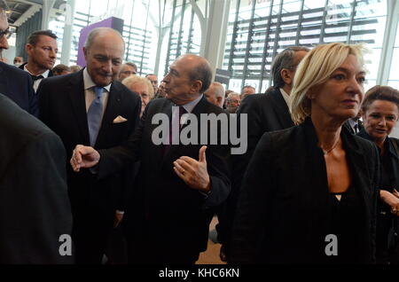 Laurent Fabius auf Biennal International Taste Event, Lyon, Frankreich Stockfoto