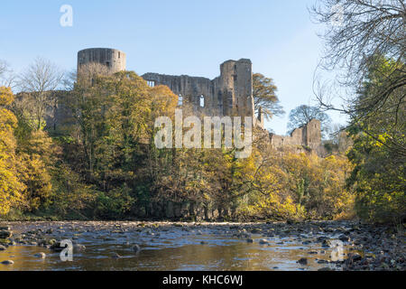 Reste der Stadtmauer und Burg, Barnard Castle, Co Durham, England, Großbritannien Stockfoto