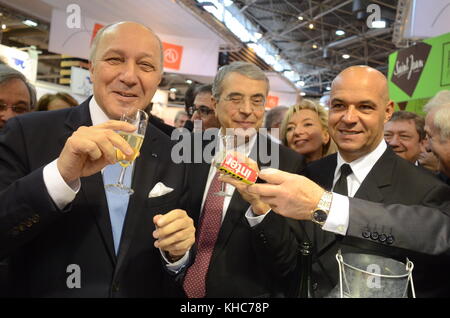 Laurent Fabius auf Biennal International Taste Event, Lyon, Frankreich Stockfoto