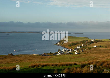 Stein ist ein crofting Dorf, auf der nord-östlichen Ufer von Loch Bay gelegen, im Westen der Halbinsel waternish, auf der Insel Skye, Schottland, Stockfoto