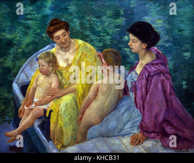 Zwei Mütter und ihre Kinder in einem Boot 1910 Mary Cassatt 1844-1926 American, United, States, Amerika, USA Stockfoto