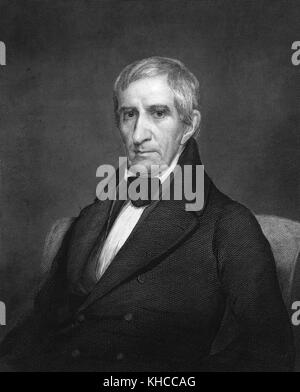 Graviert Portrait von William Henry Harrison, der neunte Präsident der Vereinigten Staaten und der eine der kürzesten Amtszeit, 1840. Von der New York Public Library. Stockfoto