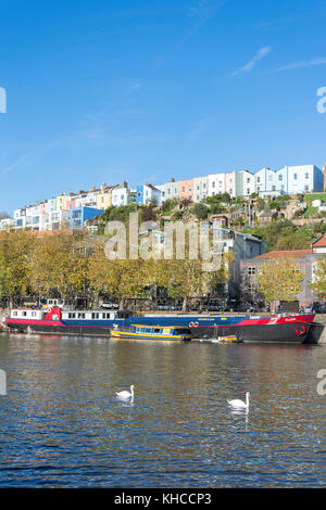 Fähren auf Riverside, Schwimmenden Hafen, Clifton, Bristol, England, Vereinigtes Königreich Stockfoto