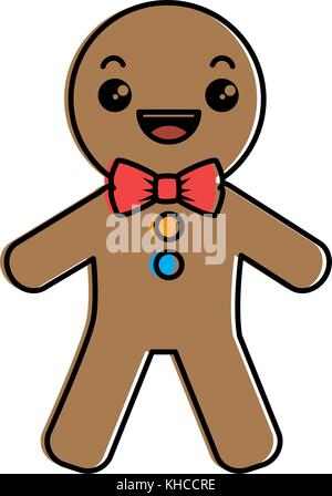 Lebkuchen kawaii Charakter Vector Illustration Design Stock Vektor