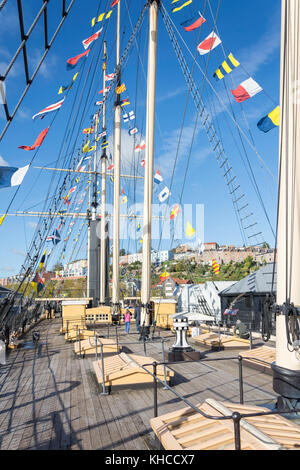 Wetter (Oben) Deck der Brunel SS Great Britain, Great Western Dockyard, Spike Island, Bristol, England, Vereinigtes Königreich Stockfoto