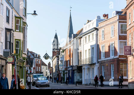 Lewes High Street, Lewes, East Sussex, England, Vereinigtes Königreich Stockfoto