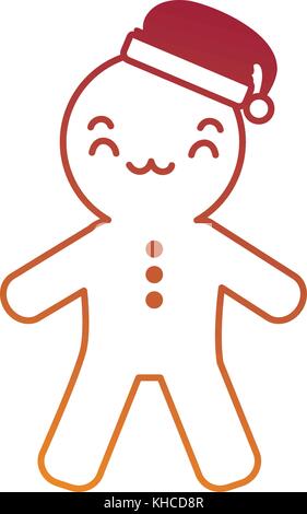 Lebkuchen kawaii Charakter Vector Illustration Design Stock Vektor