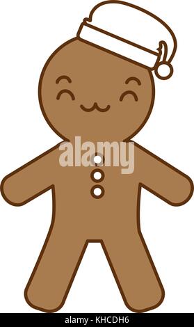 Lebkuchen kawaii Charakter Vector Illustration Design Stock Vektor