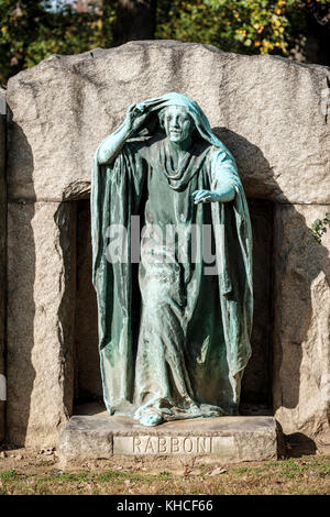 Rabboni-Ffoulke Memorial, Grab Marker von Charles Matthews Ffoulke in Rock Creek Cemetery, nach Künstler Gutzon Borglum, Washington, D.C., USA. Stockfoto