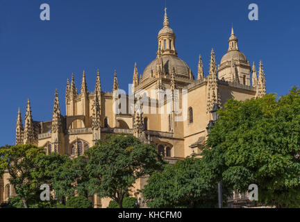 Catedral de Santa Maria de Segovia in der historischen Altstadt von Segovia Castilla y Leon Spanien. Stockfoto