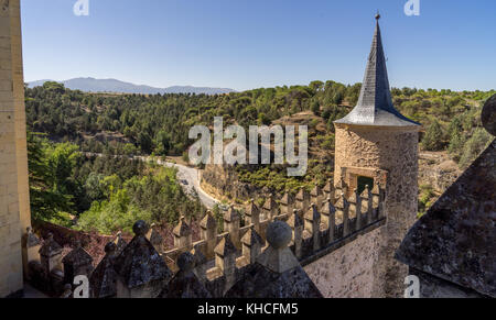 Mittelalterliche Burg - Alcazar in Segovia Castilla la Mancha Spanien Stockfoto