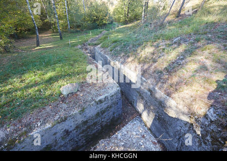 Bleibt der Linea Cadorna (Cadorna), Belvederala la Crocetta, Croce, über Menaggio, Comer See, Lago di Como, Provinz von Lecco Lombardei, Ital Stockfoto