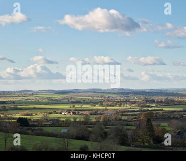 Warwickshire Landschaft von Edgehill im Herbst. Radway/Edgehill. Warwickshire, England Stockfoto