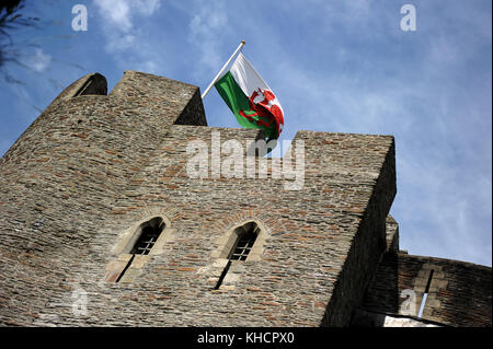 Südturm des Inneren östlichen Torhaus. Caerphilly Castle. Stockfoto