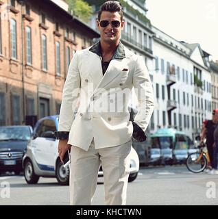 Mailand, Italien. 23 Sep, 2017. Mailand - 23. September 2017 Frank gallucci auf der Straße während der Mailand Fashion Week: Mauro Del Signore/Pacific Press/alamy leben Nachrichten Stockfoto