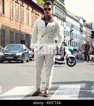 Mailand, Italien. 23 Sep, 2017. Mailand - 23. September 2017 Frank gallucci auf der Straße während der Mailand Fashion Week: Mauro Del Signore/Pacific Press/alamy leben Nachrichten Stockfoto