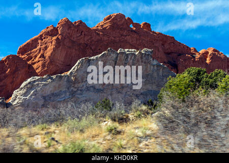 Der Garten der Götter ist ein öffentlicher Park in Colorado Springs, Colorado, USA. Stockfoto