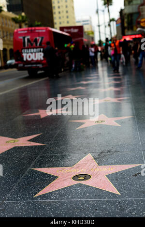 HOLLYWOOD, CA - DEZEMBER 06: Donald Trump Star auf dem Hollywood Walk of Fame in Hollywood, Kalifornien am 6. Dezember 2016. Stockfoto