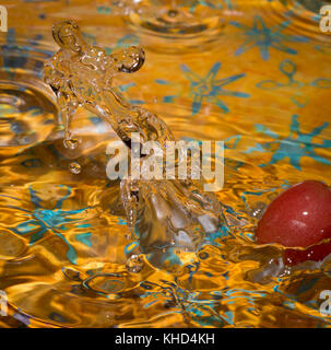 Traube Plantschen im Wasser mit bunten Hintergrund Stockfoto