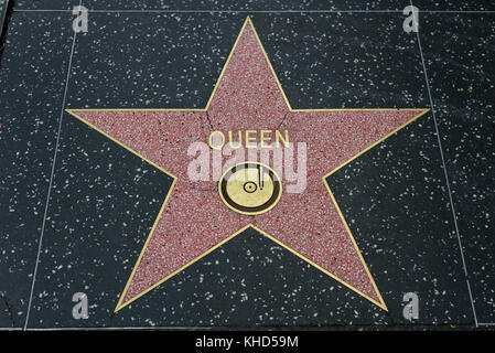 HOLLYWOOD, CA - DEZEMBER 06: Queen Star auf dem Hollywood Walk of Fame in Hollywood, Kalifornien am 6. Dezember 2016. Stockfoto