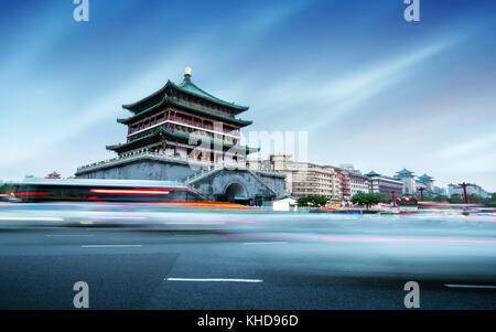 China Xi'an Wahrzeichen der Stadt, der Glockenturm Stockfoto