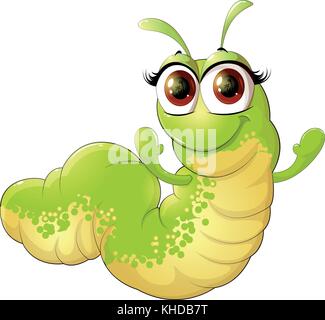 Cute insekt Caterpillar Stock Vektor