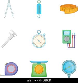 Tools für verschiedene Arten von Berechnungen Symbole gesetzt Stock Vektor