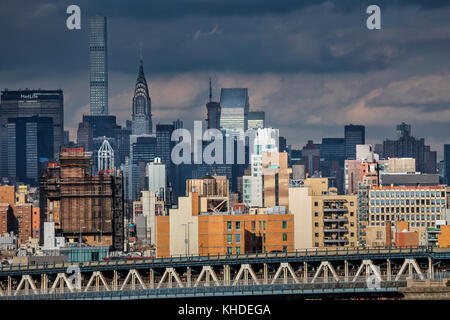 New York City an bewölkten Tag Stockfoto