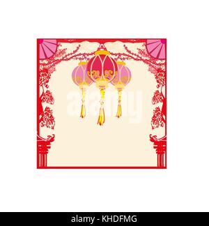 Mitte Herbst Festival für Chinese New Year Karte Stock Vektor