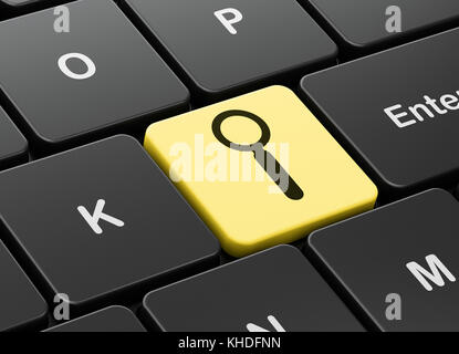Web Design Konzept: suchen Sie auf dem Computer Tastatur Hintergrund Stockfoto