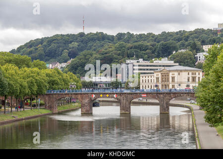 Blick auf die Stadt Saarbrücken, der Landeshauptstadt des Saarlandes in Deutschland Stockfoto