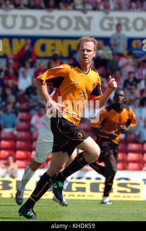 Footballer Jody Craddock Stoke City v Wolverhampton Wanderers, 08. August 2004 Stockfoto