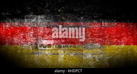 Grungy Flagge von Deutschland auf Stein Textur Hintergrund Stockfoto