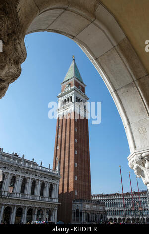 Italien, Veneto, Venedig, SAN MARCO GLOCKENTURM VON SAN MARCO PLATZ Stockfoto