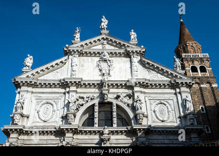 Italien, Veneto, Venedig, San Moise" Kirche, Detail der Fassade Stockfoto