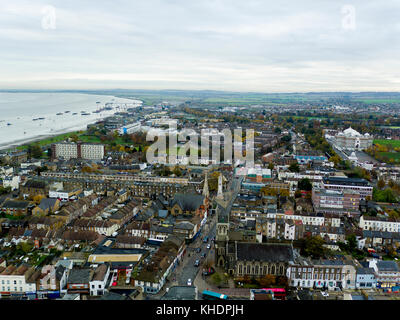 Luftaufnahme von Guru Nanak, Gravesend, Kent, Großbritannien Stockfoto