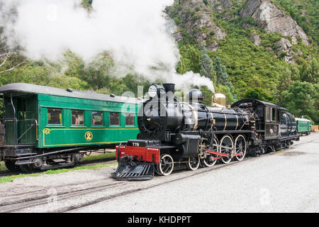 Die Kingston Flyer, Dampflok Lokomotive, Südinsel, Neuseeland Stockfoto