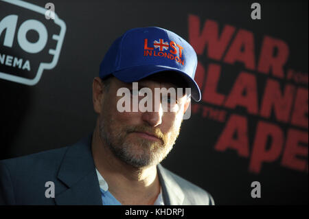 NEW YORK, NY - 10. JULI: Woody Harrelson nimmt am 10. Juli 2017 an der New Yorker Premiere im SVA Theater Teil Stockfoto